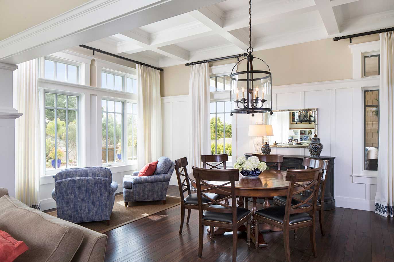 Hampton's Style Home, Interior, Kitchen & Living Room Design